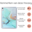 Hoozey - Tablet hoes geschikt voor Samsung Galaxy Tab A8 (2022/2021) - 10.5 inch - Tablet hoes - Marmer print - Turquoise