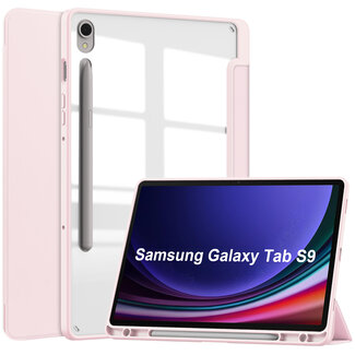 Case2go Case2go - Tablet hoes geschikt voor Samsung Galaxy Tab S9/S9 FE (2023) - Acrylic Trifold case met Auto/Wake functie en Magneetsluiting - Roze