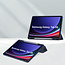 Case2go - Tablet hoes geschikt voor Samsung Galaxy Tab S9/S9 FE (2023) - Acrylic Trifold case met Auto/Wake functie en Magneetsluiting - Donker Blauw