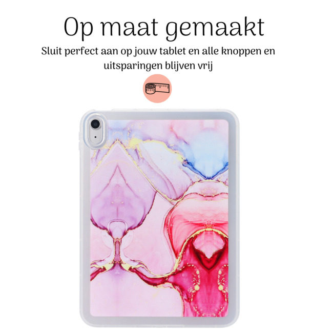 Hoozey - Tablet hoes geschikt voor Apple iPad Pro 11 (2022/2021/2020/2018) - Tablet hoes - Marmer print - Roze