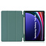 Case2go - Tablet hoes geschikt voor Samsung Galaxy Tab S9 (2023) - Auto Wake/Sleep functie - Tri-Fold Book Case met penhouder - Donker Groen