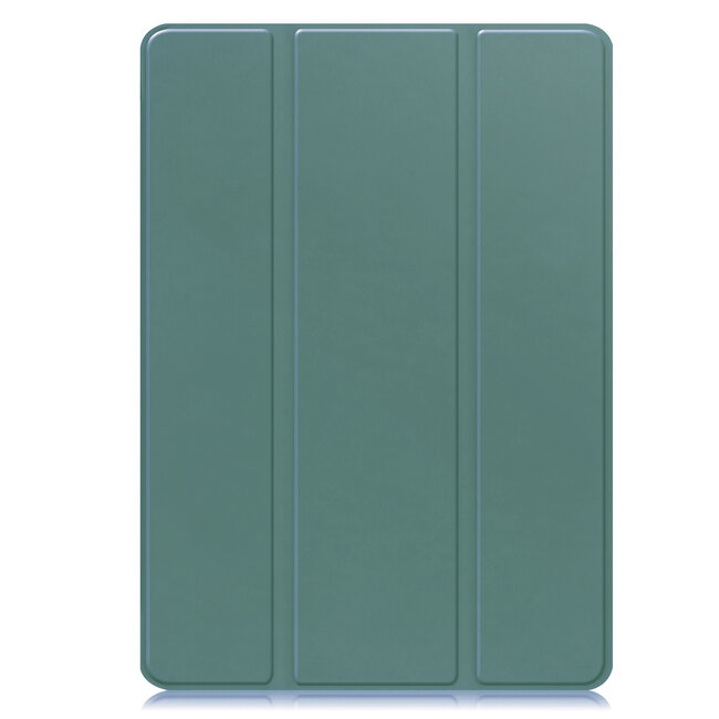 Case2go - Tablet hoes geschikt voor Samsung Galaxy Tab S9 (2023) - Auto Wake/Sleep functie - Tri-Fold Book Case met penhouder - Donker Groen