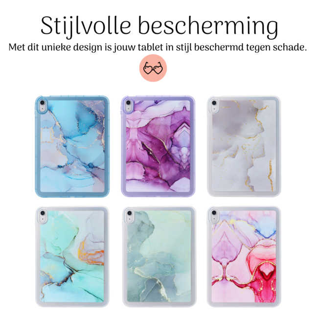 Hoozey - Tablet hoes geschikt voor Apple iPad Pro 11 (2022/2021/2020/2018) - Tablet hoes - Marmer print - Groen