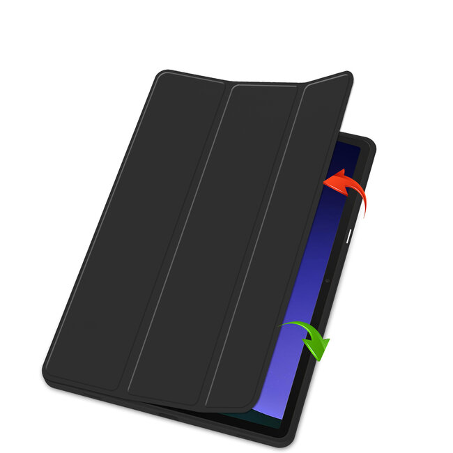 Case2go - Tablet hoes geschikt voor Samsung Galaxy Tab S9 (2023) - Auto Wake/Sleep functie - Tri-Fold Book Case met penhouder - Zwart