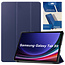 Case2go Tablethoes en Screenprotector geschikt voor Samsung Galaxy Tab S9 (2023) - Tri-fold hoes met Auto/Wake functie en Magnetische sluiting - Donker Blauw