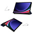 Tablethoes en Screenprotector geschikt voor Samsung Galaxy Tab S9 (2023) - Tri-fold hoes met Auto/Wake functie en Magnetische sluiting - Donker Blauw