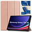 Case2go Tablethoes en Screenprotector geschikt voor Samsung Galaxy Tab S9 (2023) - Tri-fold hoes met Auto/Wake functie en Magnetische sluiting - Rose Goud