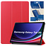 Tablethoes en Screenprotector geschikt voor Samsung Galaxy Tab S9 (2023) - Tri-fold hoes met Auto/Wake functie en Magnetische sluiting - Rood