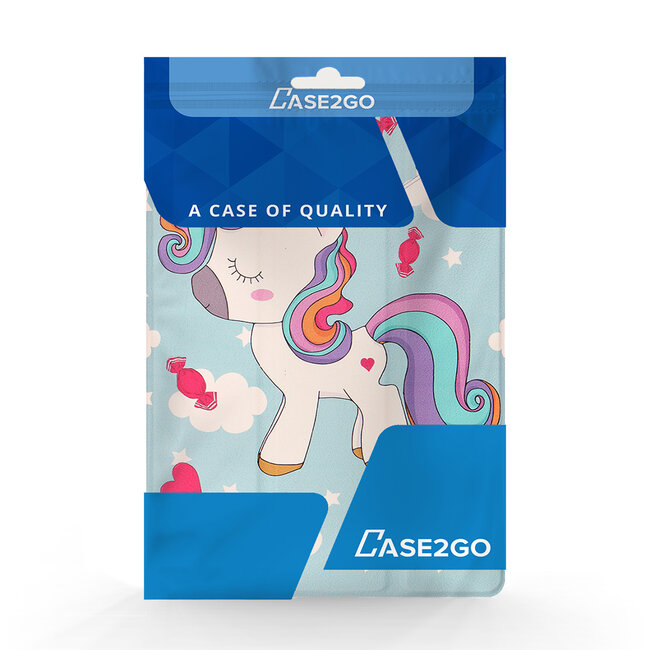 Tablethoes en Screenprotector geschikt voor Samsung Galaxy Tab S9 (2023) - Tri-fold hoes met Auto/Wake functie en Magnetische sluiting - Eenhoorn