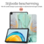 Hoozey - Tablet hoes geschikt voor Apple iPad 10 (2022) - 10.9 inch - Sleep cover - Marmer print - Groen