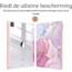 Hoozey - Tablet hoes geschikt voor Apple iPad Pro 12.9 (2022/2021/2020) - 12.9 inch - Sleep cover met pencil houder - Marmer print - Roze