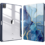 Hoozey - Tablet hoes geschikt voor Apple iPad Pro 12.9 (2022/2021/2020) - 12.9 inch - Sleep cover met pencil houder - Marmer print - Donker Blauw