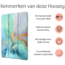 Hoozey - Tablet hoes geschikt voor Apple iPad Pro 12.9 (2022/2021/2020) - 12.9 inch - Sleep cover met pencil houder - Marmer print - Licht Groen