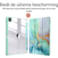 Hoozey - Tablet hoes geschikt voor Apple Apple iPad Mini 6 (2021) / Mini 7 (2024) - 8.3 inch - Sleep cover met pencil houder - Marmer print - Licht Groen