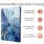 Hoozey - Tablet hoes geschikt voor Samsung Galaxy Tab S8/S7 (2022/2020) - 11 inch - Sleep cover met pencil houder - Marmer print - Donker Blauw