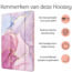 Hoozey - Tablet hoes geschikt voor Samsung Galaxy Tab S8/S7 (2022/2020) - 11 inch - Sleep cover met pencil houder - Marmer print - Roze