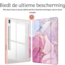 Hoozey - Tablet hoes geschikt voor Samsung Galaxy Tab S8/S7 (2022/2020) - 11 inch - Sleep cover met pencil houder - Marmer print - Roze