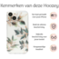 Hoozey - Hoesje geschikt voor Apple iPhone 14 - Flower Print - Groen / Goud