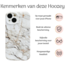 Hoozey - Hoesje geschikt voor Apple iPhone 14 Plus - Marble Print - Wit