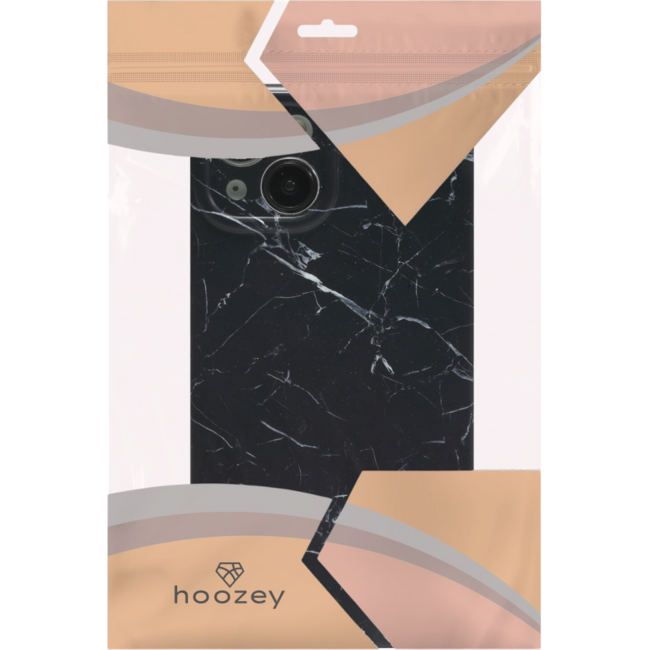 Hoozey - Hoesje geschikt voor Apple iPhone 14 - Marble Print - Zwart