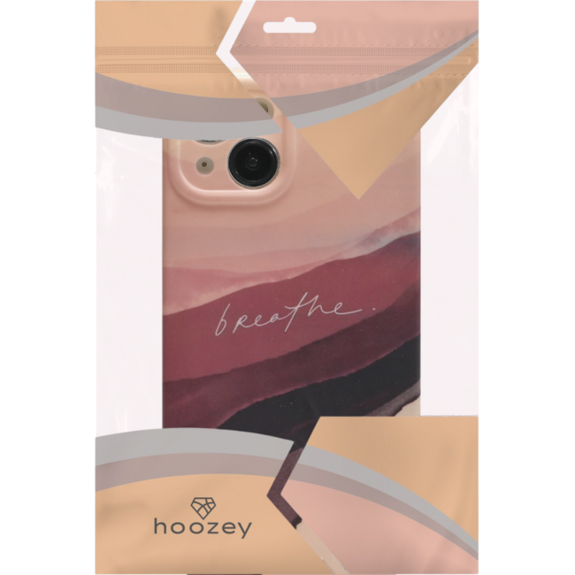 Hoozey - Hoesje geschikt voor Apple iPhone 14 - Nature Vibes - Beige / Paars