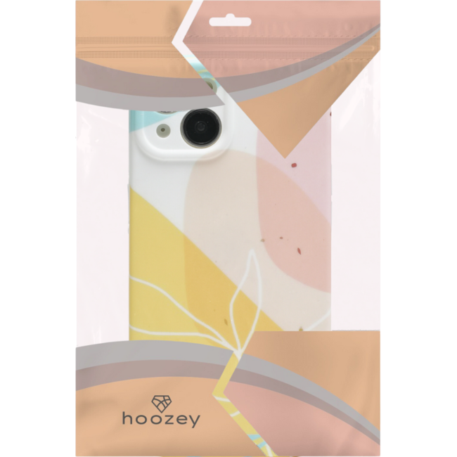 Hoozey - Hoesje geschikt voor Apple iPhone 14 - Nature Vibes - Geel / Roze
