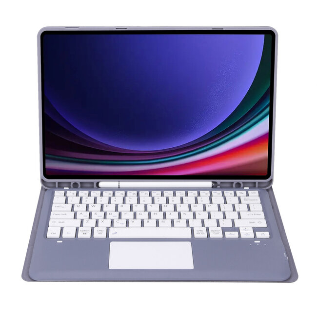 Case2go - Bluetooth Toetsenbord Hoes voor Samsung Galaxy Tab S10 Plus / S9 FE Plus / S9 Plus (12.4 inch) – Met Pencil Houder & Auto Wake/Sleep - Paars