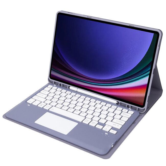 Case2go - Bluetooth Toetsenbord Hoes voor Samsung Galaxy Tab S10 Plus / S9 FE Plus / S9 Plus (12.4 inch) – Met Pencil Houder & Auto Wake/Sleep - Paars