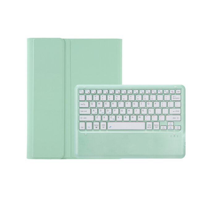 Case2go - Bluetooth Toetsenbord voor Samsung Galaxy Tab S10 Plus / Tab S9 Plus / Tab S9 FE Plus - 12.4 Inch - Met stylus pen houder - QWERTY Keyboard case - Mint Groen