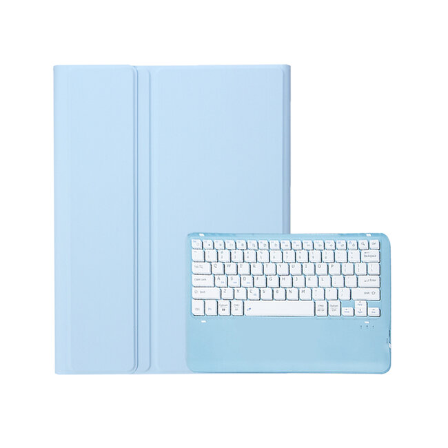 Case2go - Bluetooth Toetsenbord Hoes voor Samsung Galaxy Tab S10 Ultra / Tab S9 Ultra - 14.6 Inch - Met stylus pen houder - QWERTY Keyboard case - Licht Blauw