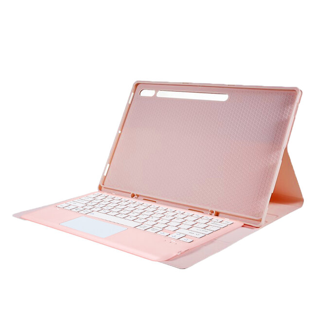 Case2go - Bluetooth Toetsenbord Hoes voor Samsung Tab S10 Ultra / S9 Ultra (14.6 inch) – Met Pencil Houder - Auto Wake/Sleep - Touchpad - Roze