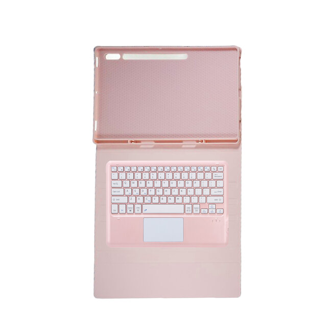 Case2go - Bluetooth Toetsenbord Hoes voor Samsung Tab S10 Ultra / S9 Ultra (14.6 inch) – Met Pencil Houder - Auto Wake/Sleep - Touchpad - Roze