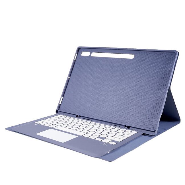 Case2go - Bluetooth Toetsenbord Hoes voor Samsung Tab S10 Ultra / S9 Ultra (14.6 inch) – Met Pencil Houder - Auto Wake/Sleep - Touchpad - Paars