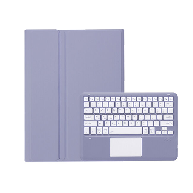 Case2go - Bluetooth Toetsenbord Hoes voor Samsung Tab S10 Ultra / S9 Ultra (14.6 inch) – Met Pencil Houder - Auto Wake/Sleep - Touchpad - Paars