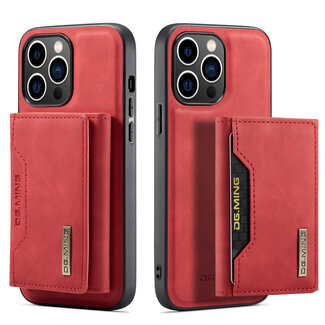 CaseMe CaseMe - Telefoonhoesje geschikt voor iPhone 15 Pro Max - Back Cover - Met Magnetische Pasjeshouder - Rood