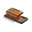 CaseMe - Telefoonhoesje geschikt voor Samsung Galaxy S23 FE - Back Cover - Met Magnetische Pasjeshouder - Bruin