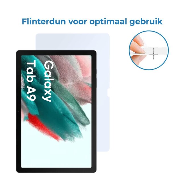 Case2go - Tablet Screenprotector geschikt voor Samsung Galaxy Tab A9 - 8.7 Inch - Tempered Glass - Case Friendly - Transparant