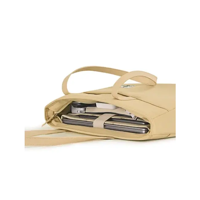 WIWU - Laptoptas- Handtas waterdicht - Laptophoes- Met laptop vak - Laptop Sleeve- Laptop Tas- extra vakken - 16 Inch - Beige