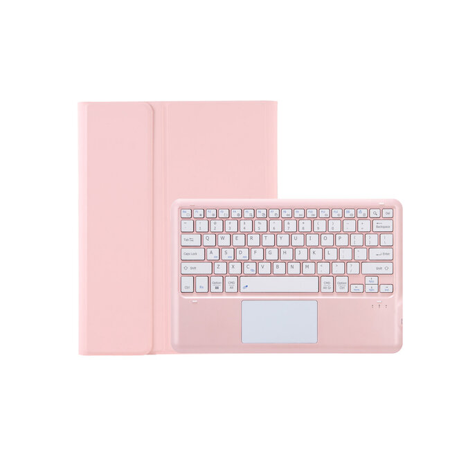 Case2go - Bluetooth Toetsenbord geschikt voor Samsung Galaxy Tab S9 Plus (2023) - Met stylus pen houder en Touchpad - QWERTY Keyboard case - Roze