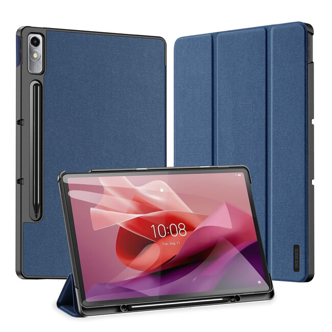 Dux Ducis - tablet hoes geschikt voor Lenovo Tab P12 (2023) - Domo Tri-fold Case - Met pencilhouder - 12.7 inch - Blauw