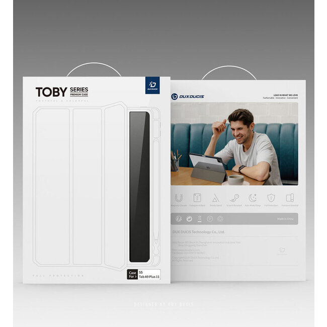Dux Ducis - Tablet hoes geschikt voor Samsung Galaxy Tab A9 Plus (2023) - Toby Series - Auto Sleep/Wake functie - Tri-Fold Book Case - 11 inch - Roze