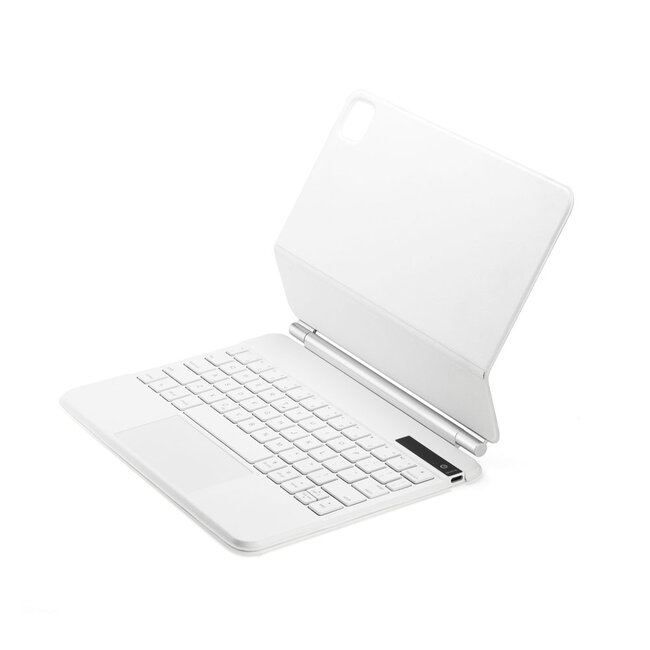 Case2go - Bluetooth toetsenbord geschikt voor Apple iPad Air 11 (2024) / Apple iPad Air 10.9 (2022) - Bluetooth Toetsenbord hoes - met Touchpad en Toetsenbordverlichting - Wit