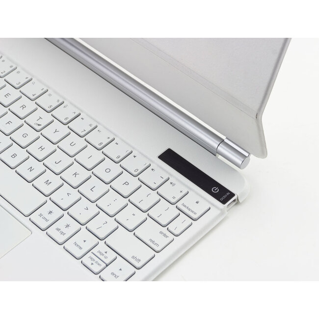 Case2go - Bluetooth toetsenbord geschikt voor Apple iPad Air 11 (2024) / Apple iPad Air 10.9 (2022) - Bluetooth Toetsenbord hoes - met Touchpad en Toetsenbordverlichting - Wit