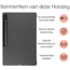 Hoozey - Book Case geschikt voor Samsung Galaxy Tab S9 Plus/S9 FE Plus (2023) - 12.4 inch - Tablet hoes - Grijs