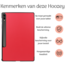 Hoozey - Book Case geschikt voor Samsung Galaxy Tab S9 Plus/S9 FE Plus (2023) - 12.4 inch - Tablet hoes - Rood