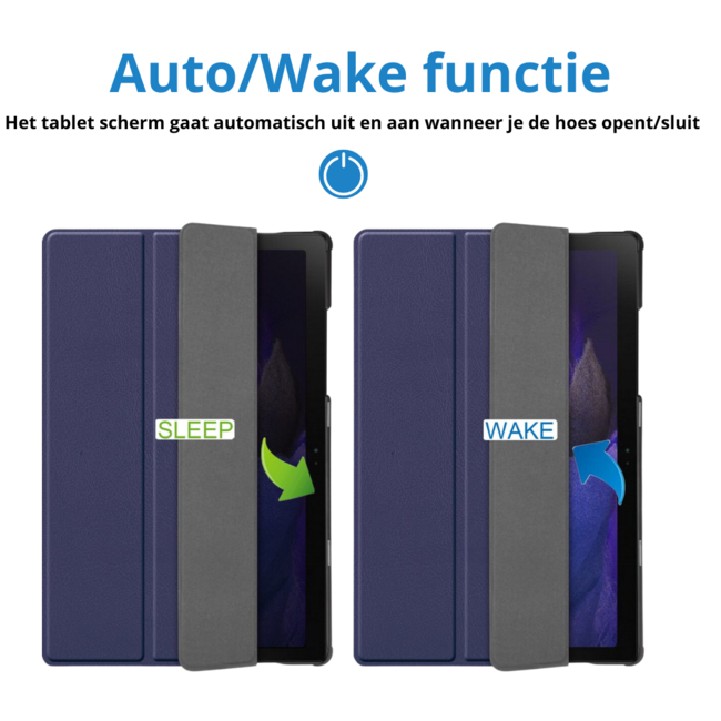 Tablet hoes geschikt voor Samsung Galaxy Tab A8 (2022 &amp; 2021) tri-fold hoes met auto/wake functie - 10.5 inch - Donker Blauw