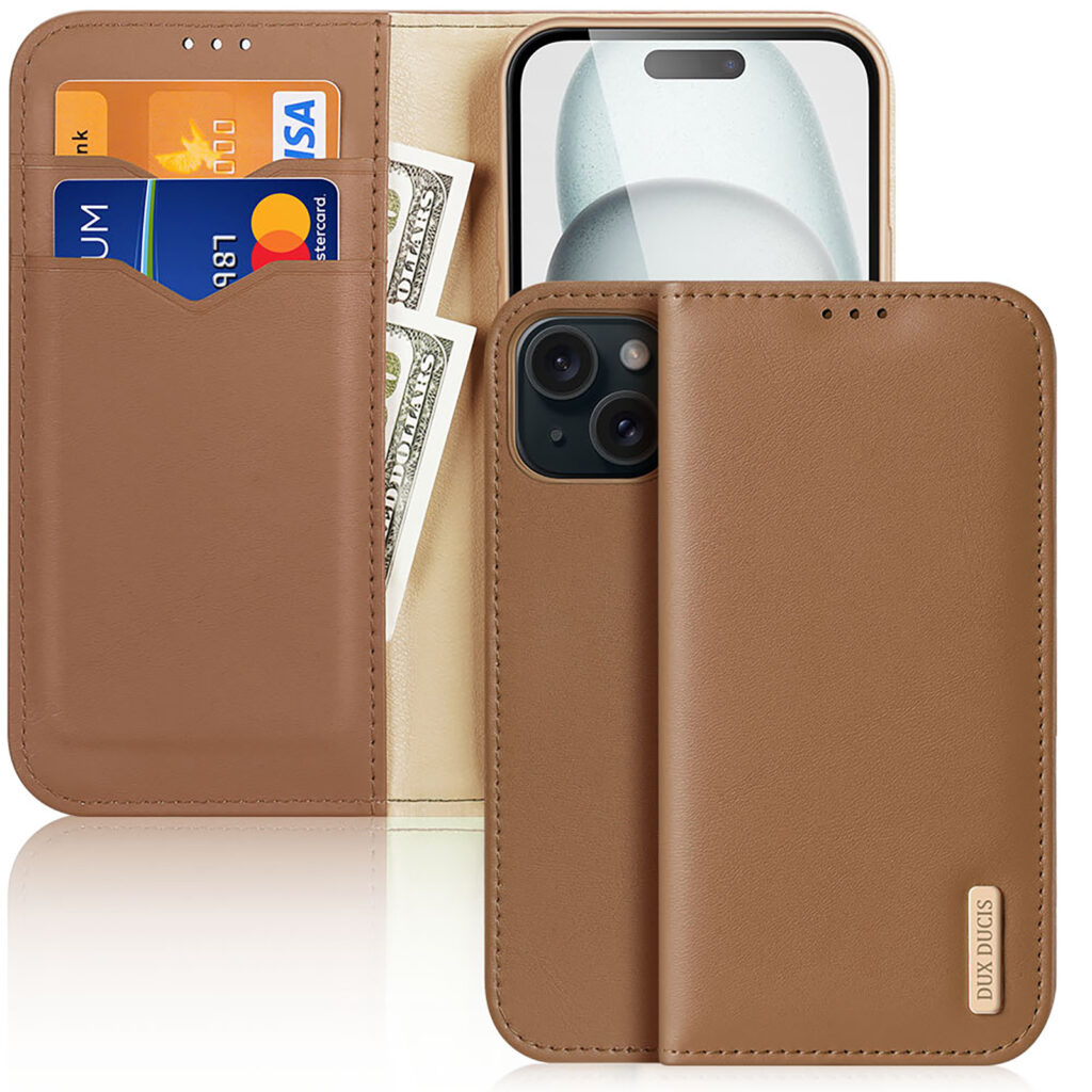 Dux Ducis - Telefoonhoesje geschikt voor iPhone 15 Plus - Hivo Series Case - Bruin afbeelding