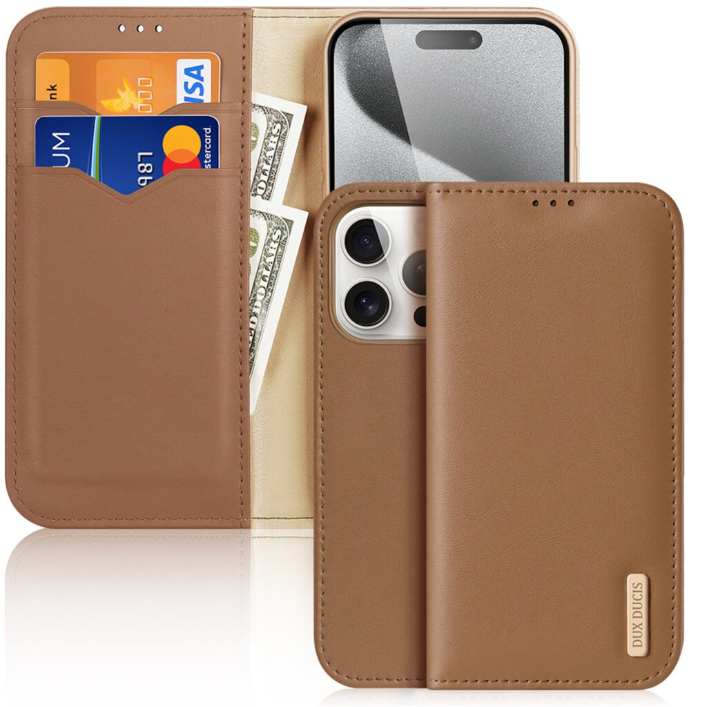 Dux Ducis - Telefoonhoesje geschikt voor iPhone 15 Pro - Hivo Series Case - Bruin afbeelding