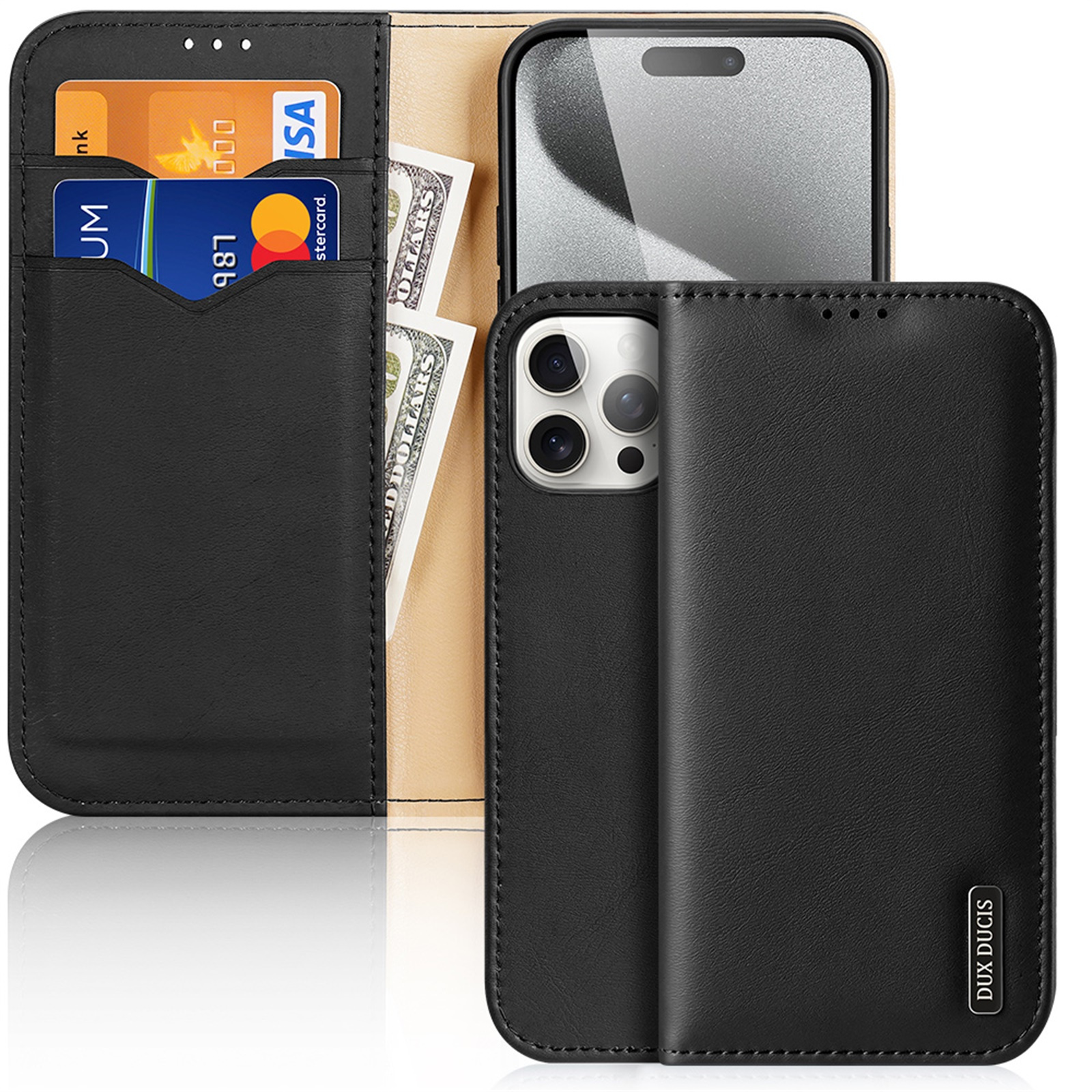 Dux Ducis - Telefoonhoesje geschikt voor iPhone 15 Pro Max - Hivo Series Case - Zwart afbeelding