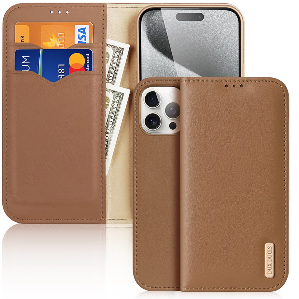 Dux Ducis - Telefoonhoesje geschikt voor iPhone 15 Pro Max - Hivo Series Case - Bruin afbeelding
